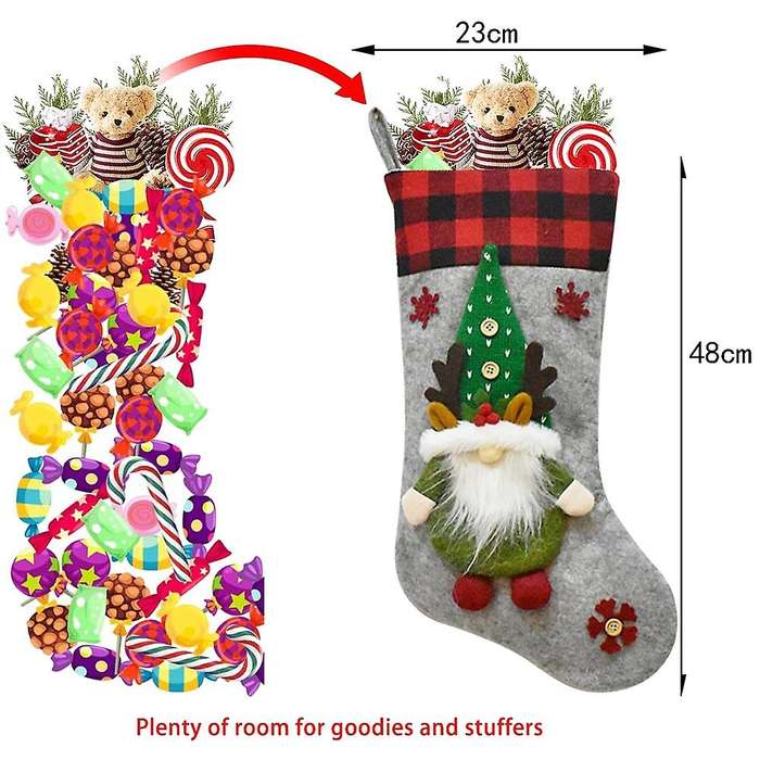 Christmas Stockings, 3 Pack Big Xmas Stockings,plush Socks Gift Bags