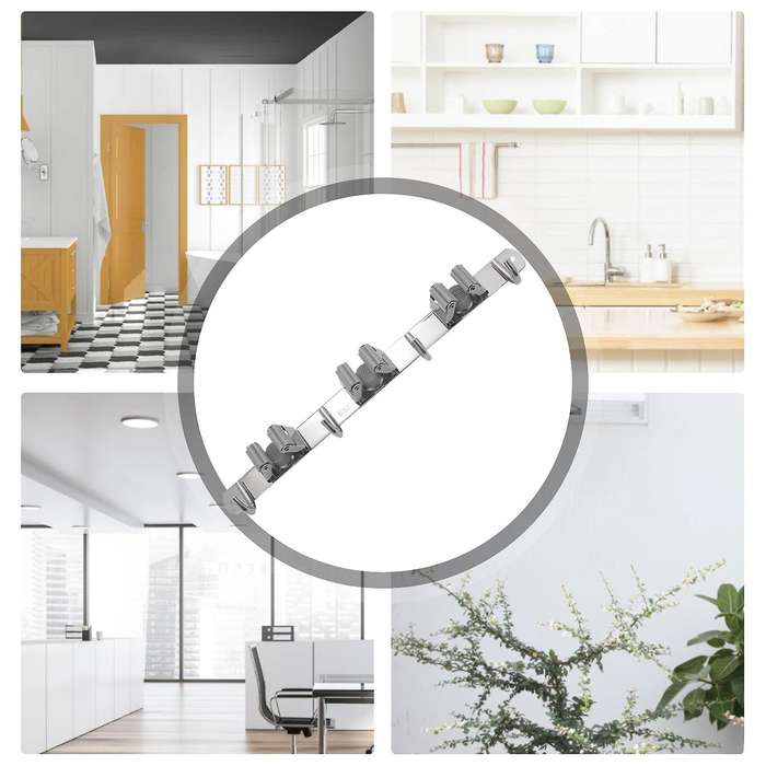 Broom Mop Holder, Stainless Steel Heavy Duty Wall Mount Storage