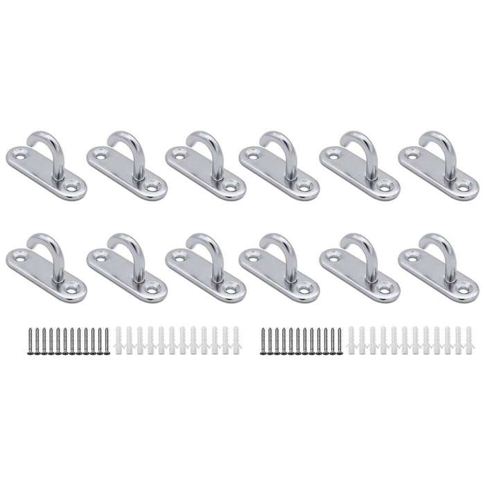 6 Pack Stainless Steel Ceiling Hooks M5 Oval Open Hooks Wall Mount