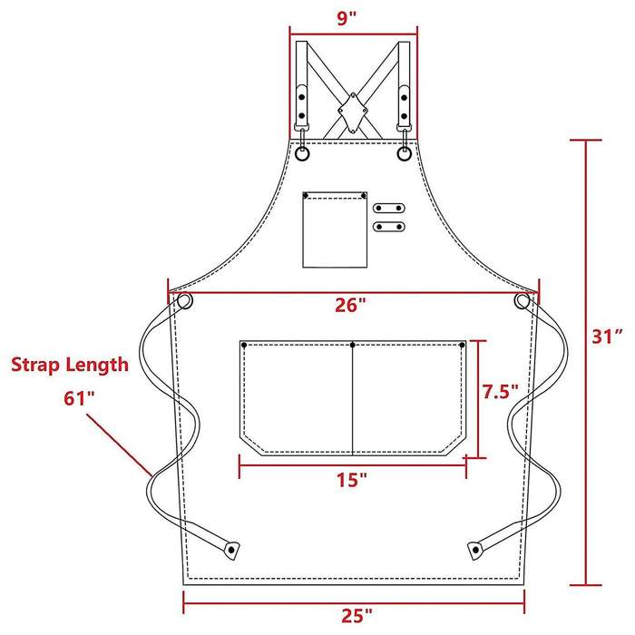 Cotton Cross Apron with Adjustable Straps& Pockets,m to Xxl (grey)