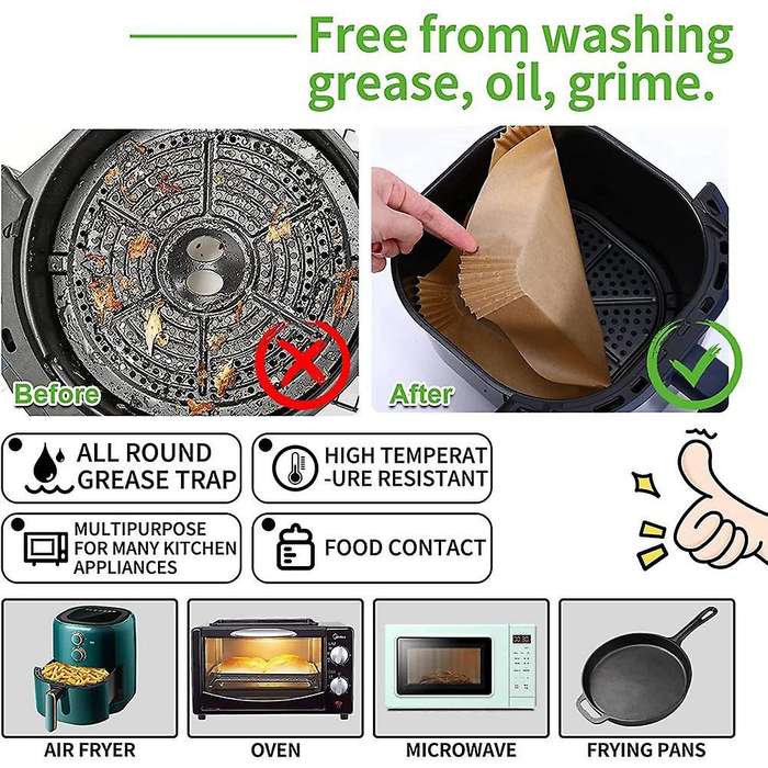 Air Fryer Disposable Paper Liner Square,parchment Paper,non 200pcs