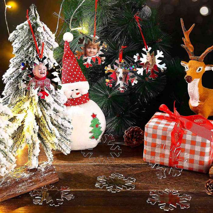 Christmas Ornament Blank Diy Blank Clear with Hole for Diy Craft