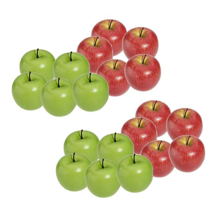 Decorative Artificial Apple Plastic Fruits 10pcs Red and Green