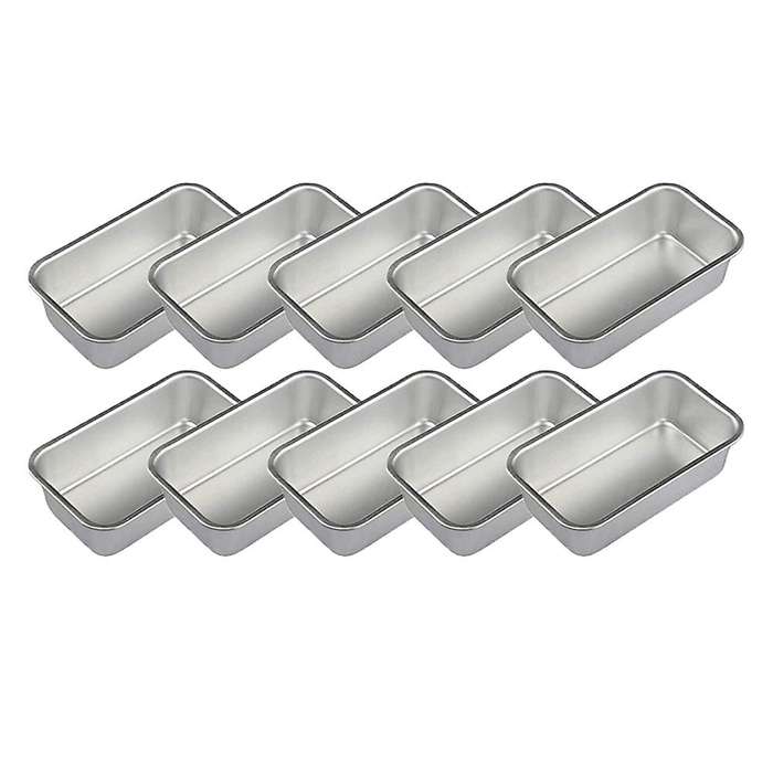 10pcs Aluminum Alloy Loaf Tin Rectangular Bread Mould Baking Tools