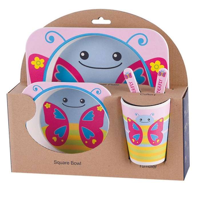 5pcs Baby Bamboo Bowl Baby Feeding Tableware New Year Gift Bowl Set,i