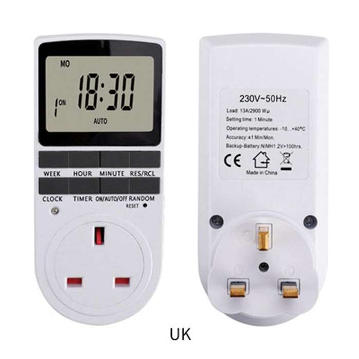 Electronic Digital Timer Switch Socket Kitchen Timer Outlet Uk Plug
