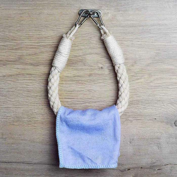 Nautical Rope Towel Holder Ring,with Metal Hook for Bathroom Decor