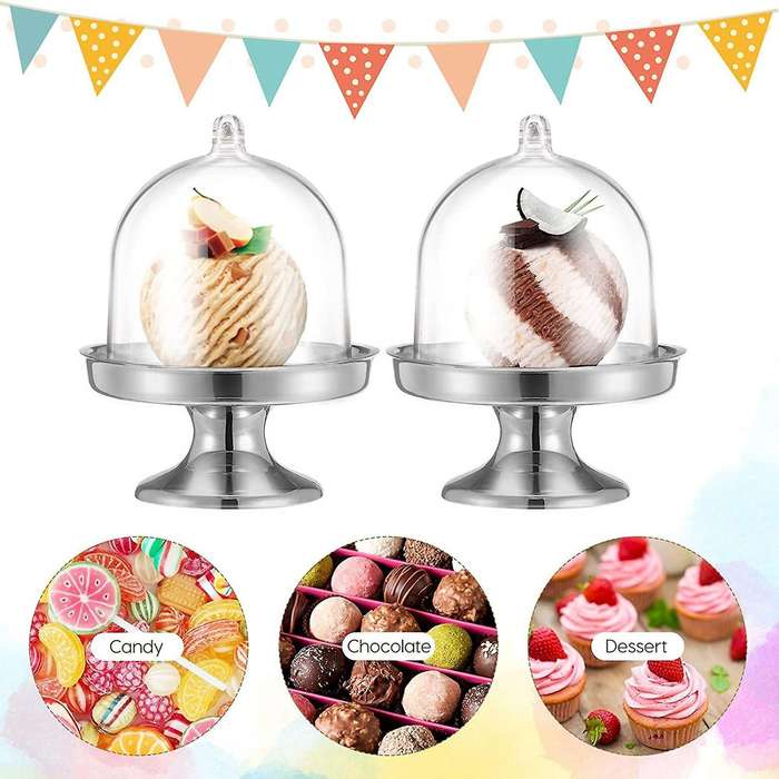 24pcs Mini Cake Stand Dessert Cup Cake Tray Candy Boxes Mini ,b