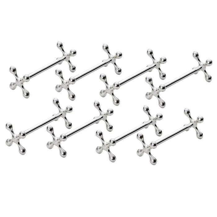 8 Pcs Zinc Alloy Chopsticks Stand Metal Craft Decoration (silver)