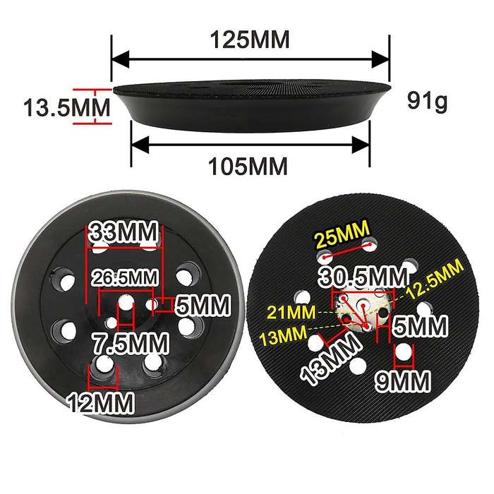 Hook and Loop Replacement Sander Backing Plate Sanding Pad 1pcs
