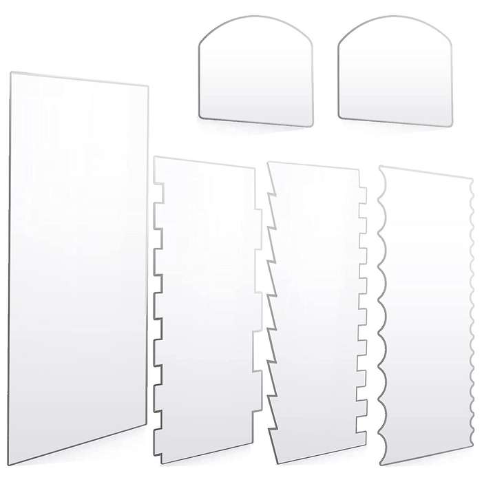 Clear Acrylic Cake Scrapers Icing Smoother Buttercream Frosting Combs