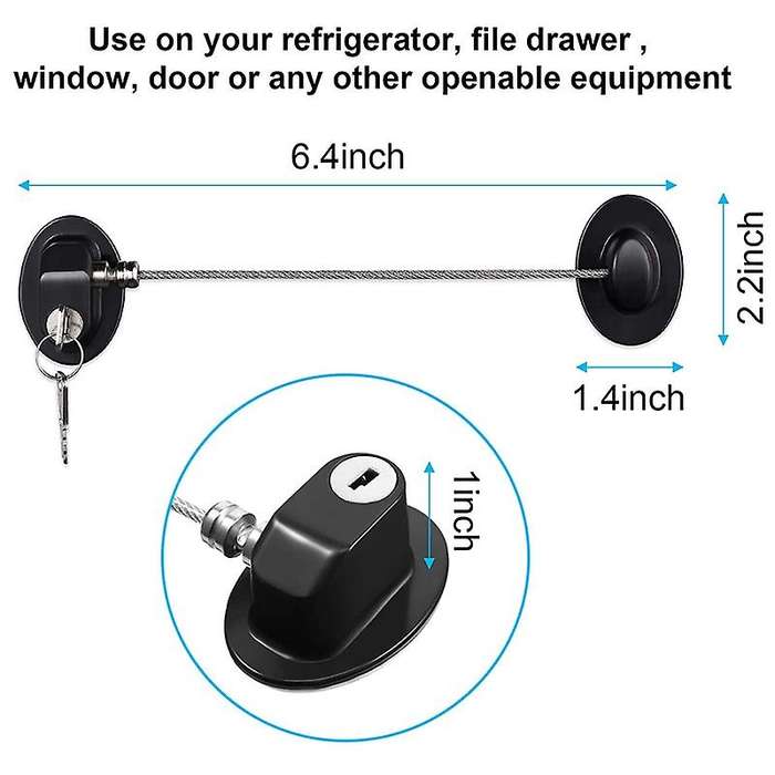 4 Pack Refrigerator Door Lock with Keys ,black and White