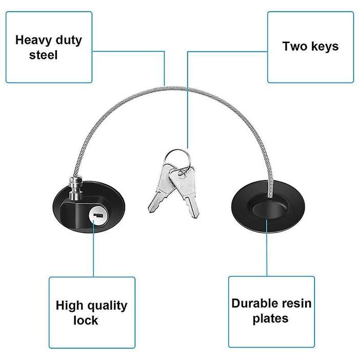 4 Pack Refrigerator Door Lock with Keys ,black and White
