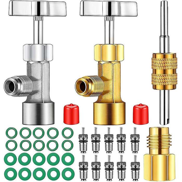 R134a Self-sealing Can Taps with Valve for 1/4& 1/2 Inch Ac Hoses