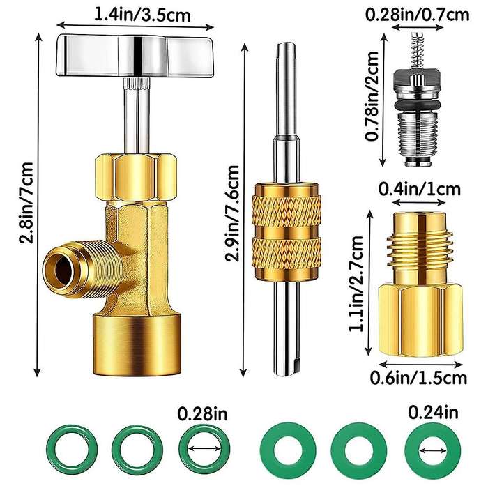 R134a Self-sealing Can Taps with Valve for 1/4& 1/2 Inch Ac Hoses