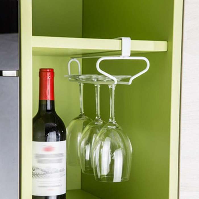 2pcs Useful Iron Wine Rack Glass Holder Hanging Bar Hanger Shelf
