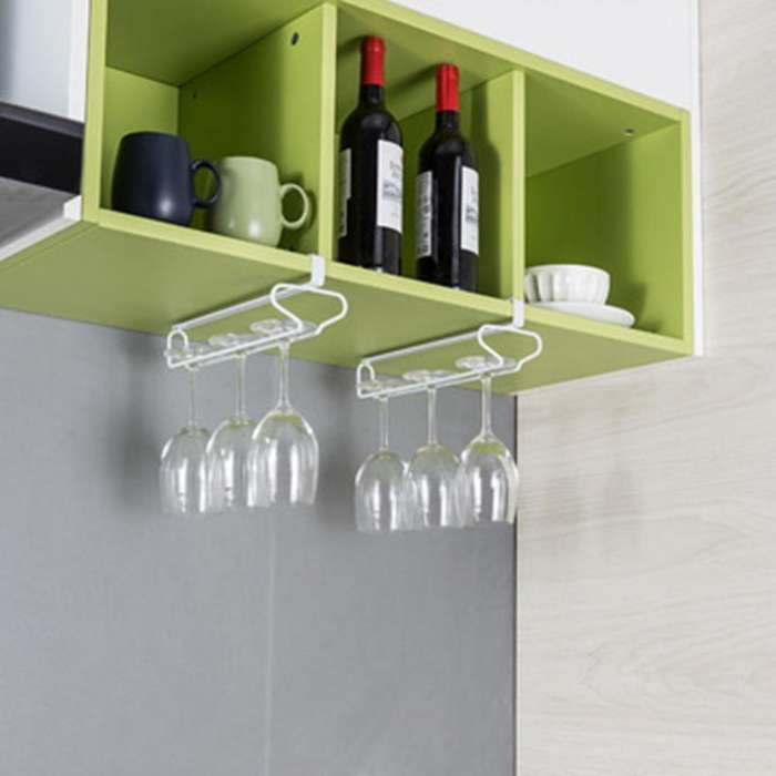 2pcs Useful Iron Wine Rack Glass Holder Hanging Bar Hanger Shelf