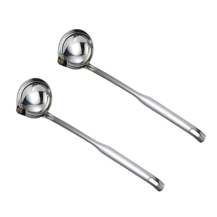 Stainless Steel Oil Filter Spoon Long Handle Spoons Kitchen Supplies
