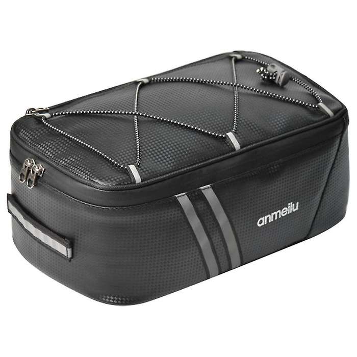 Anmeilu Bicycle Rack Rear Bag Leather Full Waterproof with Rain Cover