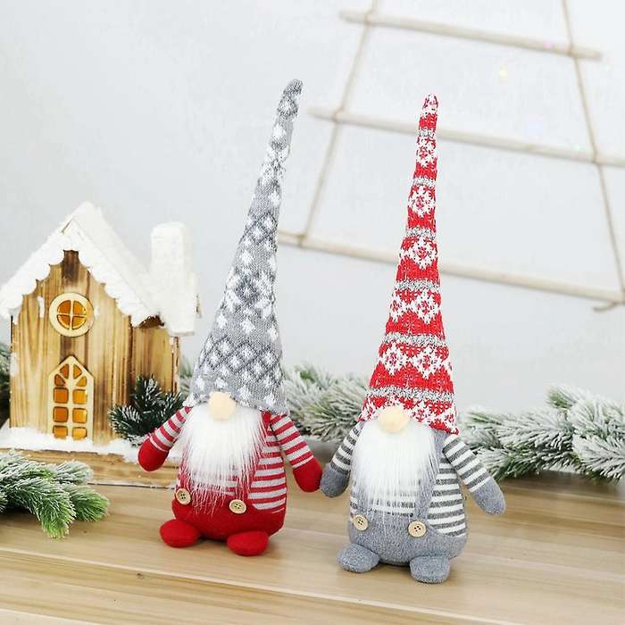 2pcs Dwarf Christmas Decoration Faceless Old Man Figurines Dwarf Toy