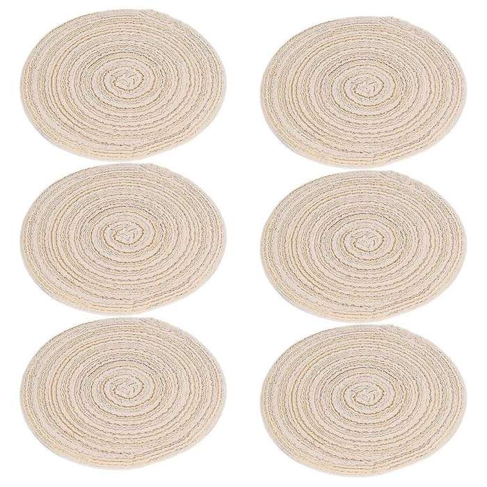 6pcs Pot Trivets Large Braided Woven Trivet Coaster,trivet Pad Beige