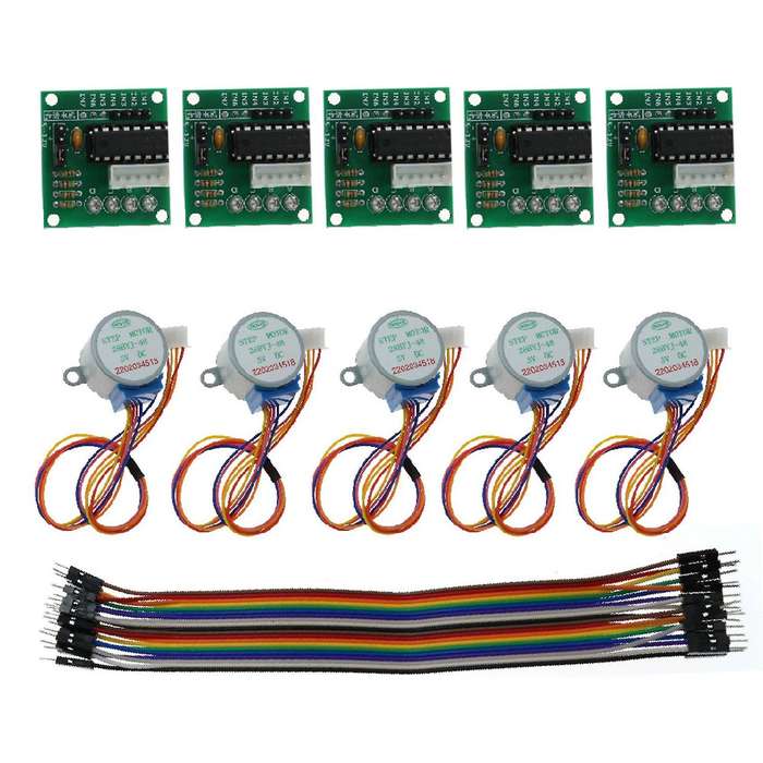 5pcs 5v Stepper Motor+uln2003+dupont Line Stepper Motor Driver Board