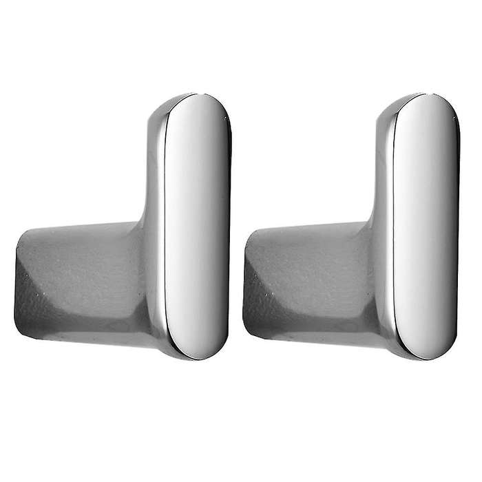2pcs Brass Single Hook Solid Brass Coat Hook Door Back Hook (silver)