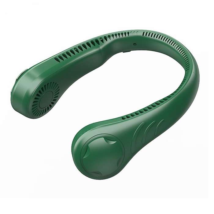 Hanging Neck Portable Personal Wearable Neckband Leafless Fan Green