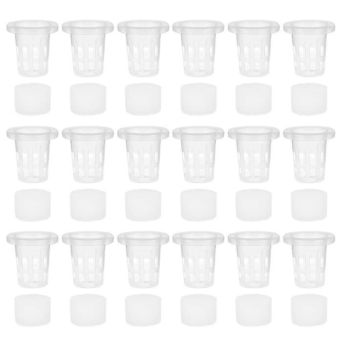 100pcs Plant Grow Net Nursery Pots Cup Hydroponic Mesh Transparent
