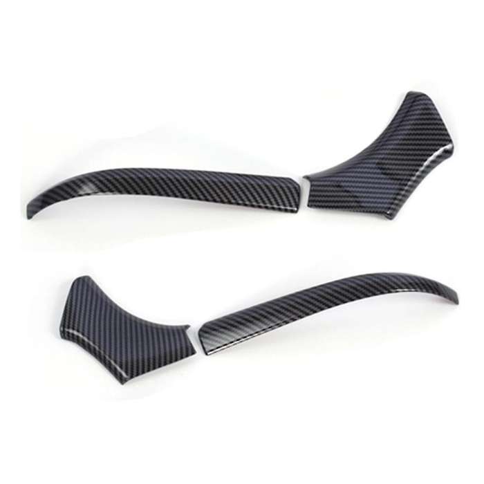 Car Side Door Rearview Mirror Frame Cover Trim Carbon Fiber Abs,rhd