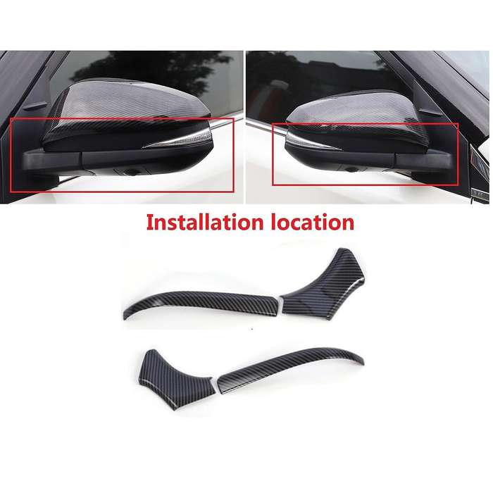 Car Side Door Rearview Mirror Frame Cover Trim Carbon Fiber Abs,rhd
