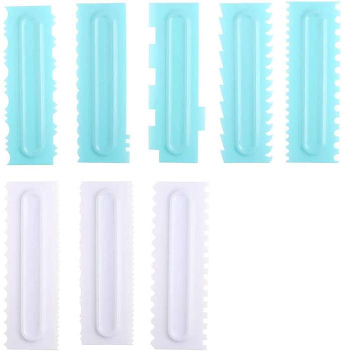 8 Pieces Sawtooth Cake Scraper Set, Multiple Style Edges for Cake