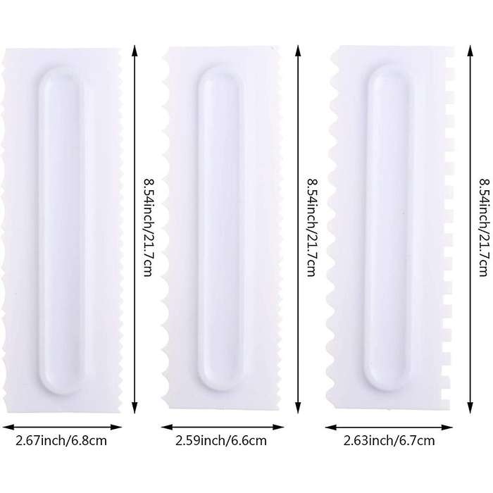 8 Pieces Sawtooth Cake Scraper Set, Multiple Style Edges for Cake