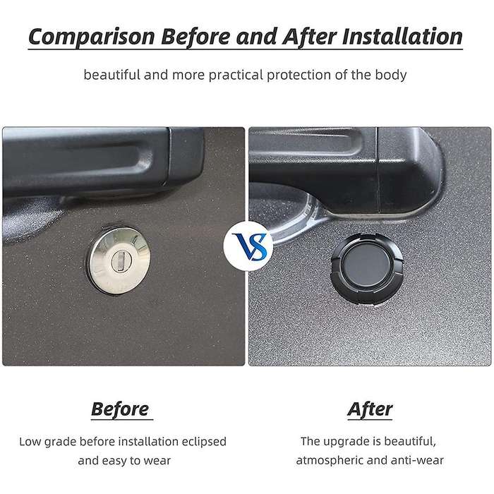 Door Lock Trim Cover External Accessories Trim, Abs Matte Black