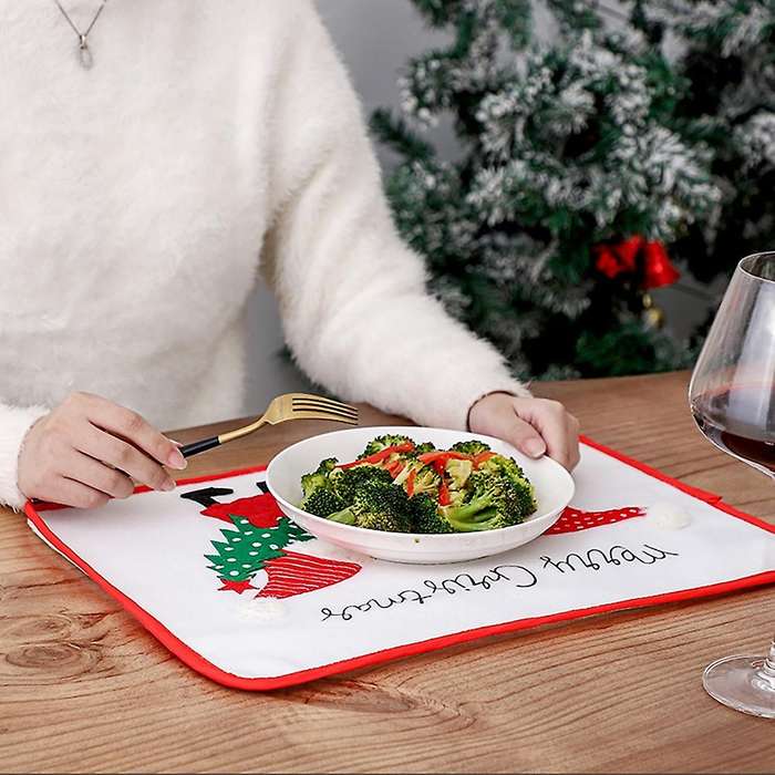 Christmas Table Mat Set Of 4, with Santa Claus Printed, Table Mat