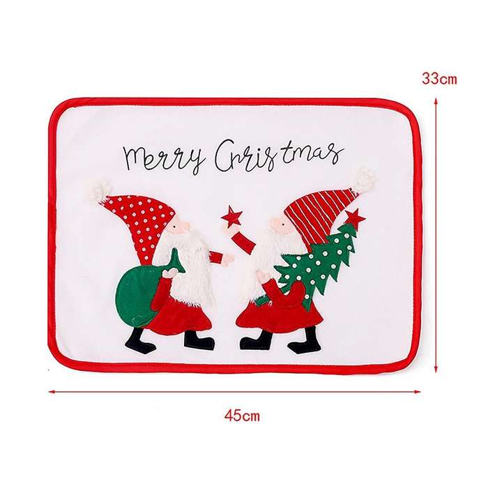 Christmas Table Mat Set Of 4, with Santa Claus Printed, Table Mat