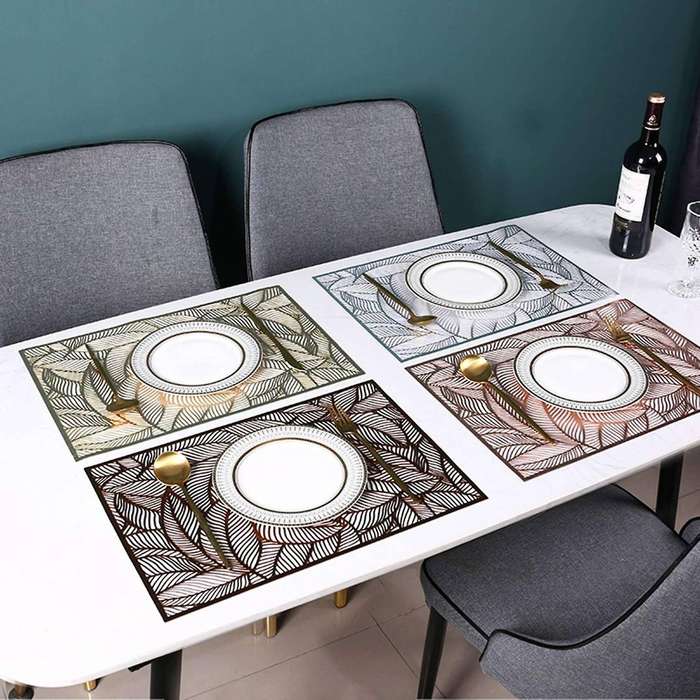 Rectangular Placemats for Dining Table Hotel Bronzing Coffee Placemat