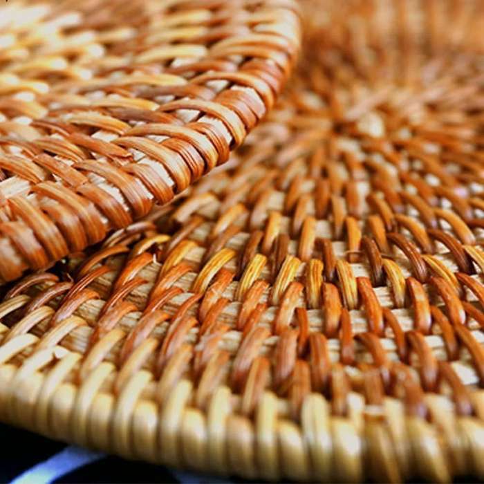 4 Pack Handmade Rattan Coasters Tea Coffee Mug Drinks Holder Natural
