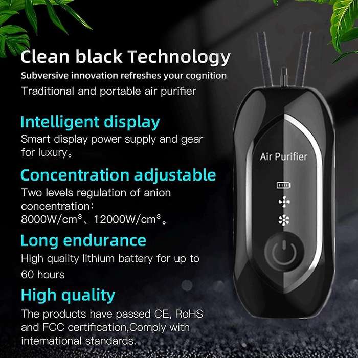 Air Purifier Portable, Usb Rechargeable for Home Car White