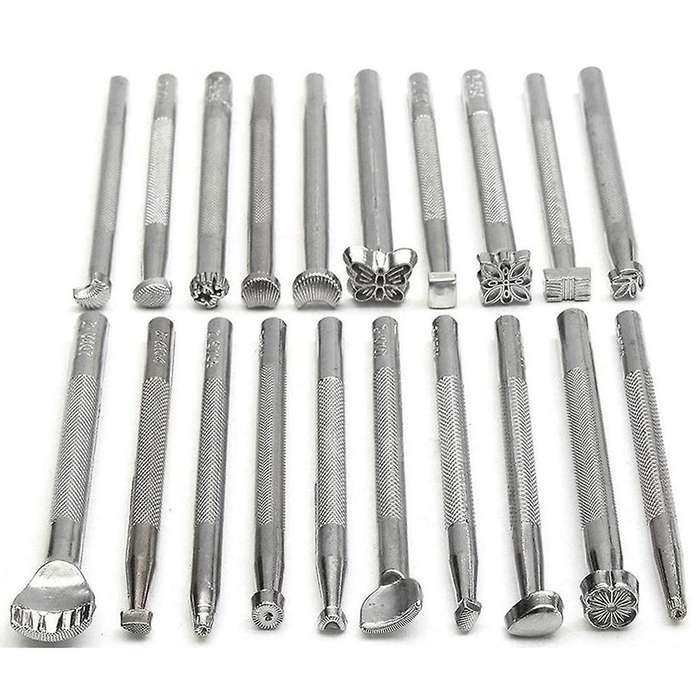 20pcs Printing Tools Diy Metal Leather Processing Saddle Stamping