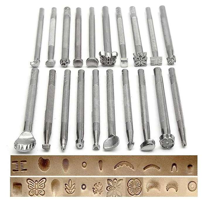 20pcs Printing Tools Diy Metal Leather Processing Saddle Stamping