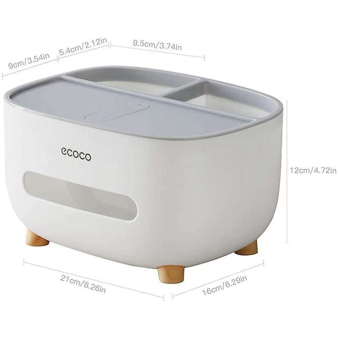 Ecoco Tissue Box Cover Holder with Storage, Napkin Tissue Box
