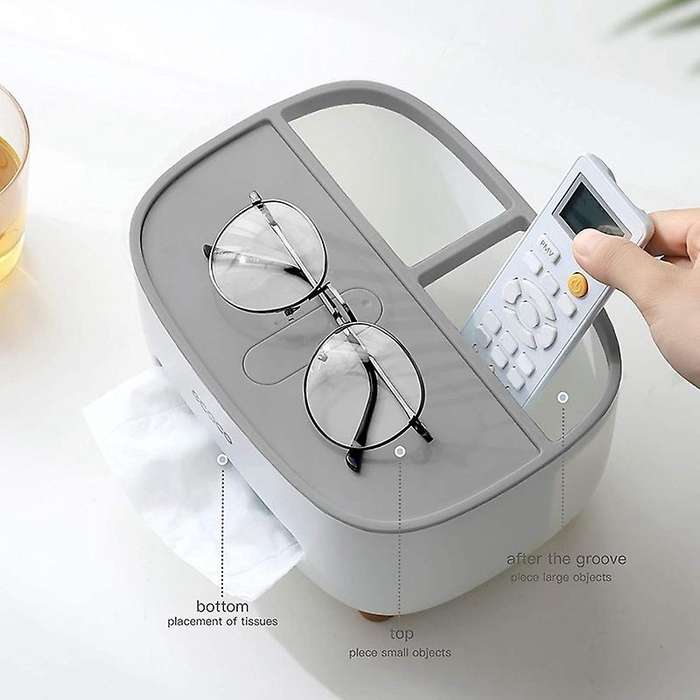 Ecoco Tissue Box Cover Holder with Storage, Napkin Tissue Box