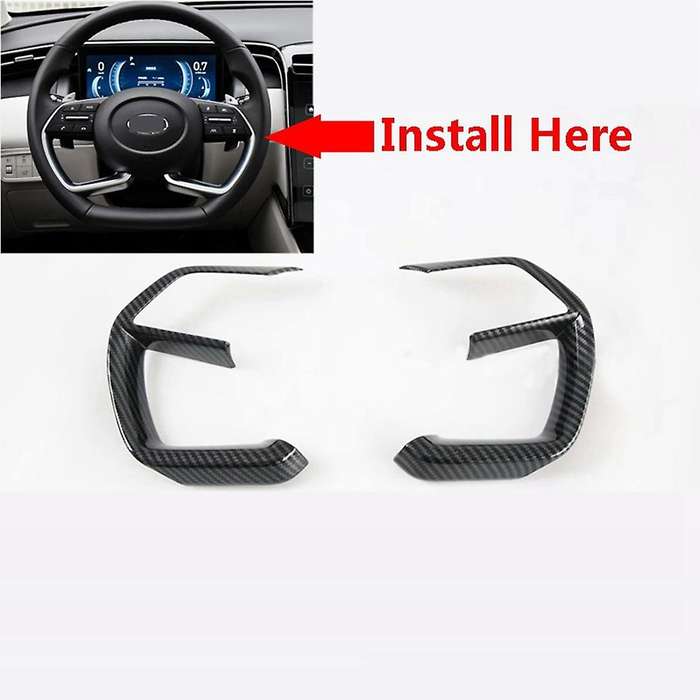 Car Carbon Fiber Steering Wheel Sequin Trim for Hyundai Tucson Nx4