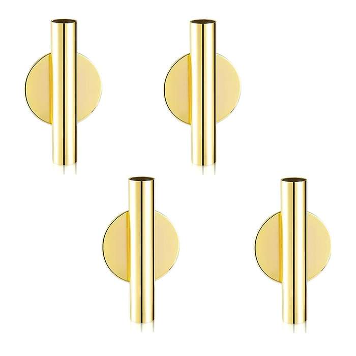 4pcs Wall-mounted Flower Tube Wall Metal Vase Decoration,gold