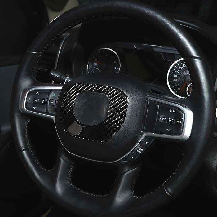 Steering Wheel Cover for Dodge Ram 1500 2018-2022, Carbon Fiber