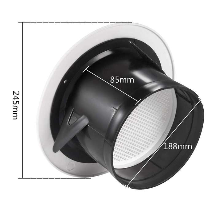 8 Inch Round Air Vent Abs Louver Grille Cover White Soffit Vent