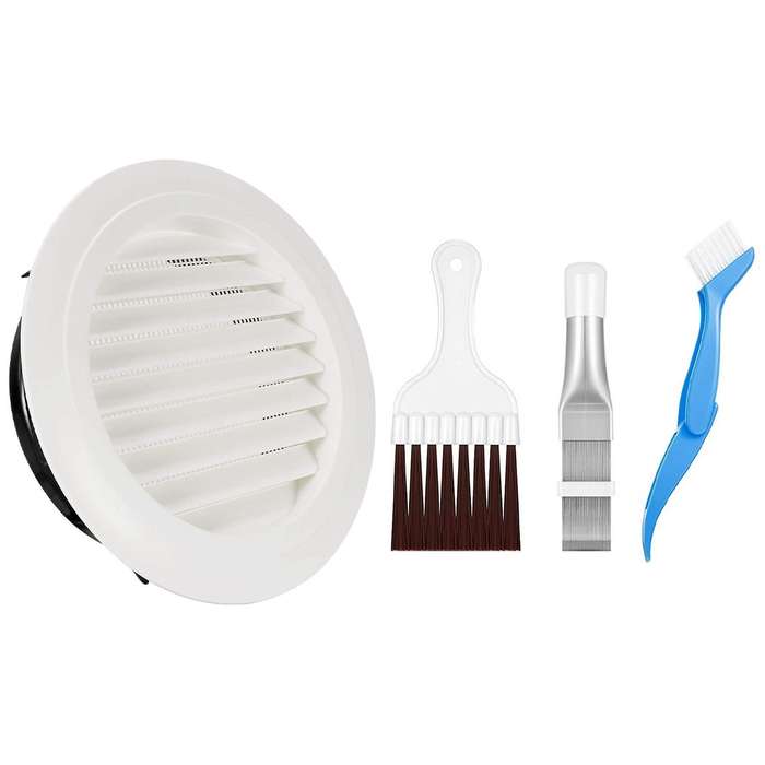 8 Inch Round Air Vent Abs Louver Grille Cover White Soffit Vent