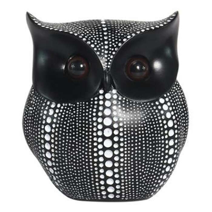 Statues for Owl Black White Resin Living Room Decor for Interior-a