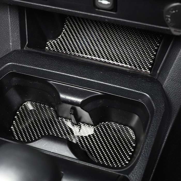 Car Carbon Fiber Water Cup Holder Insert Slot Mat for Toyota Tacoma
